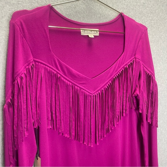 Idyllwind Bryan Western Boho Long Sleeve Fringe Knit Dress - Picture 4 of 8